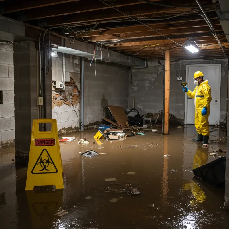 Flooded Basement Electrical Hazard in Mentone, TX Property